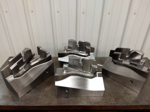 Photo of trim steels for a Die Cast trim die machined by Source Industries Machining in Hastings.