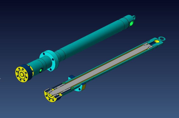 Photo of Hydraulic cylinder Reverse Engineered, Modeled, and Detailed at Source Industries Machining.
