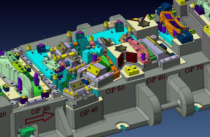 Photo of a Stamping Die Designed in VISI Cad/Cam Software.